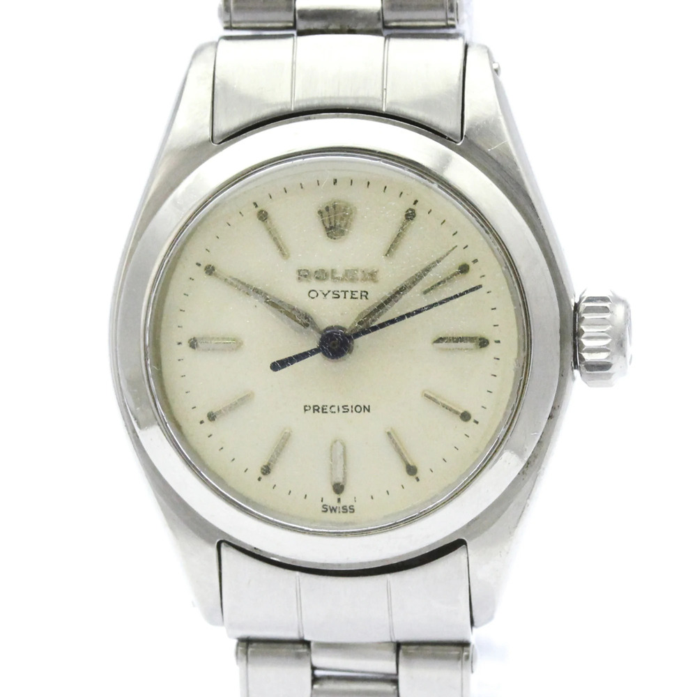 ROLEX Oyster Precision 6410 Steel Hand-Winding Ladies Watch Vintage